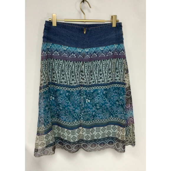 Vintage Women's Speechless Skirt Size 10.5 or medium Blue Multi-color - Picture 3 of 10